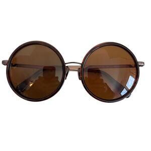 Morgenthal Frederics 659 Amelia Ins Oversized Round Tortoiseshell Sunglasses